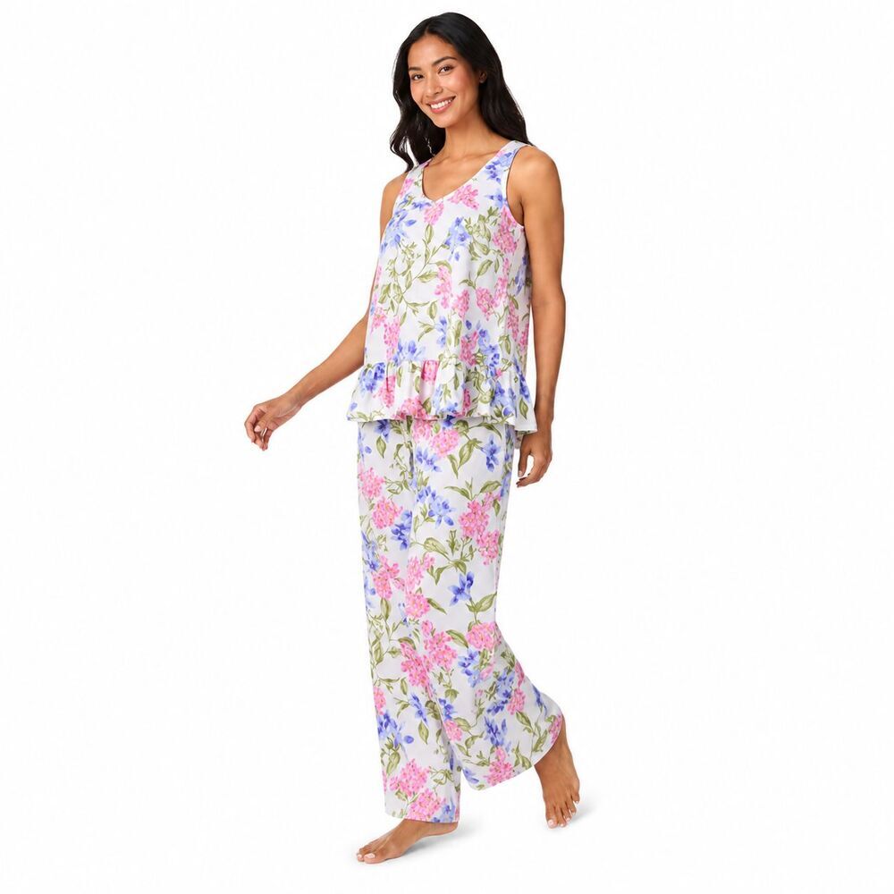 Tommy Bahama Womens 3 Piece Pajama Set White Floral Sleepwear Loungewear NEW - Picture 4 of 5